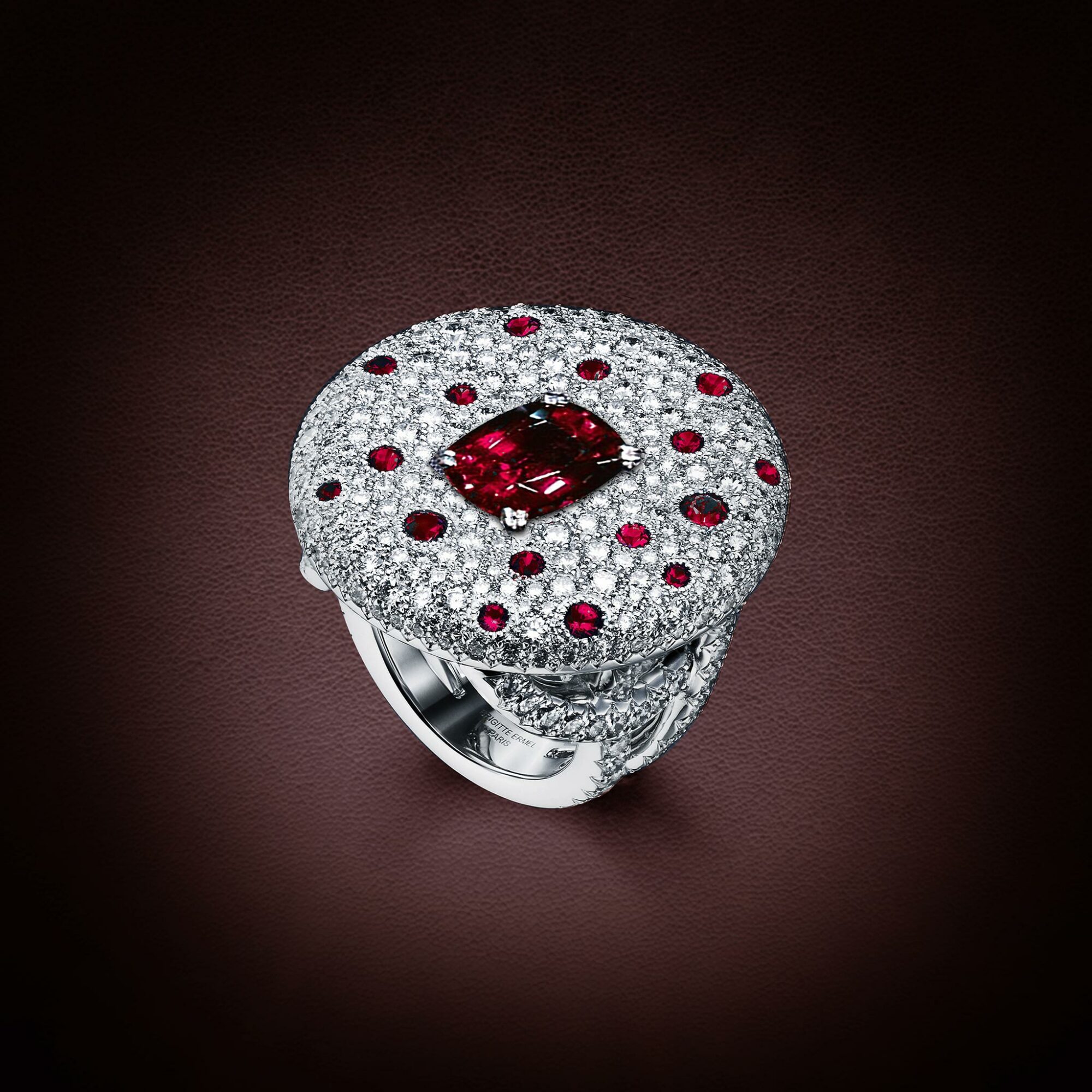 Bague TALISMAN diamants, rubis et spinelle rouge