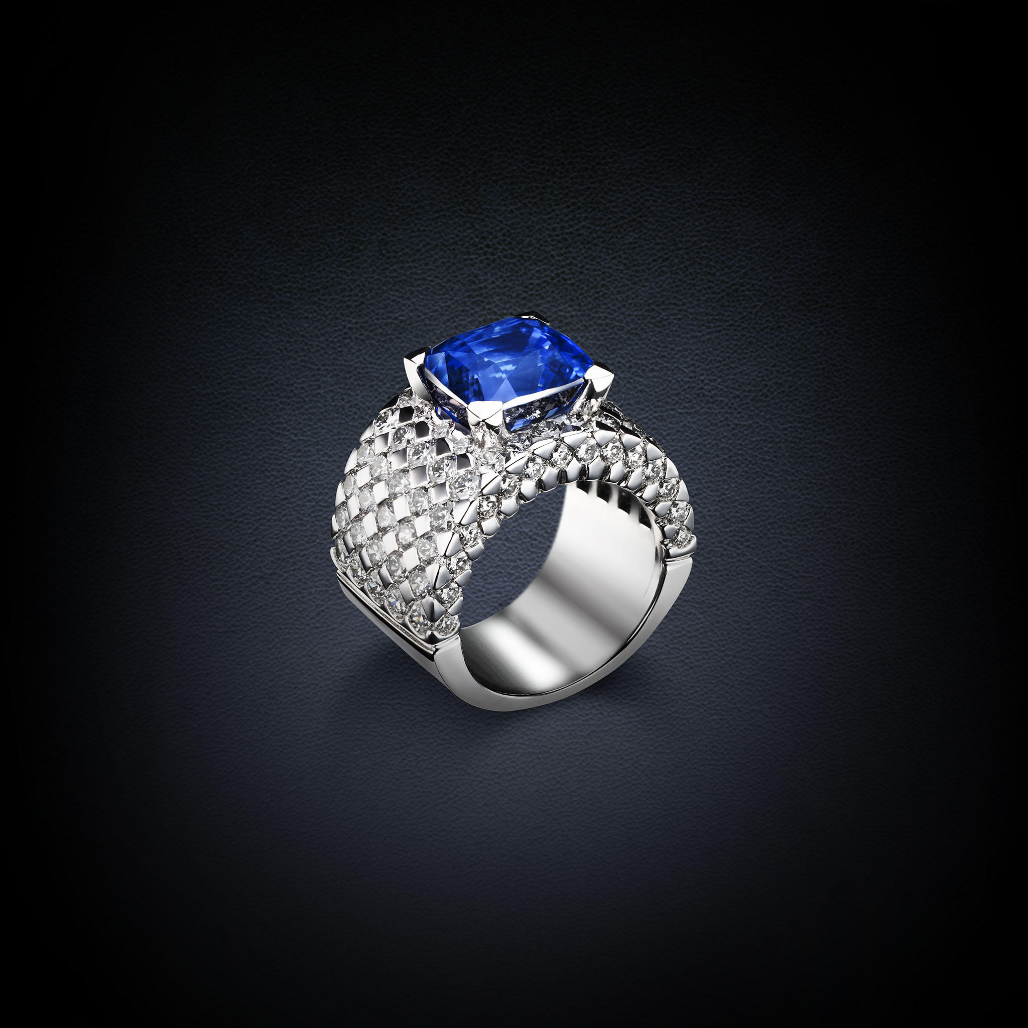 Bague SIGNATURE 5 rangs saphir bleu