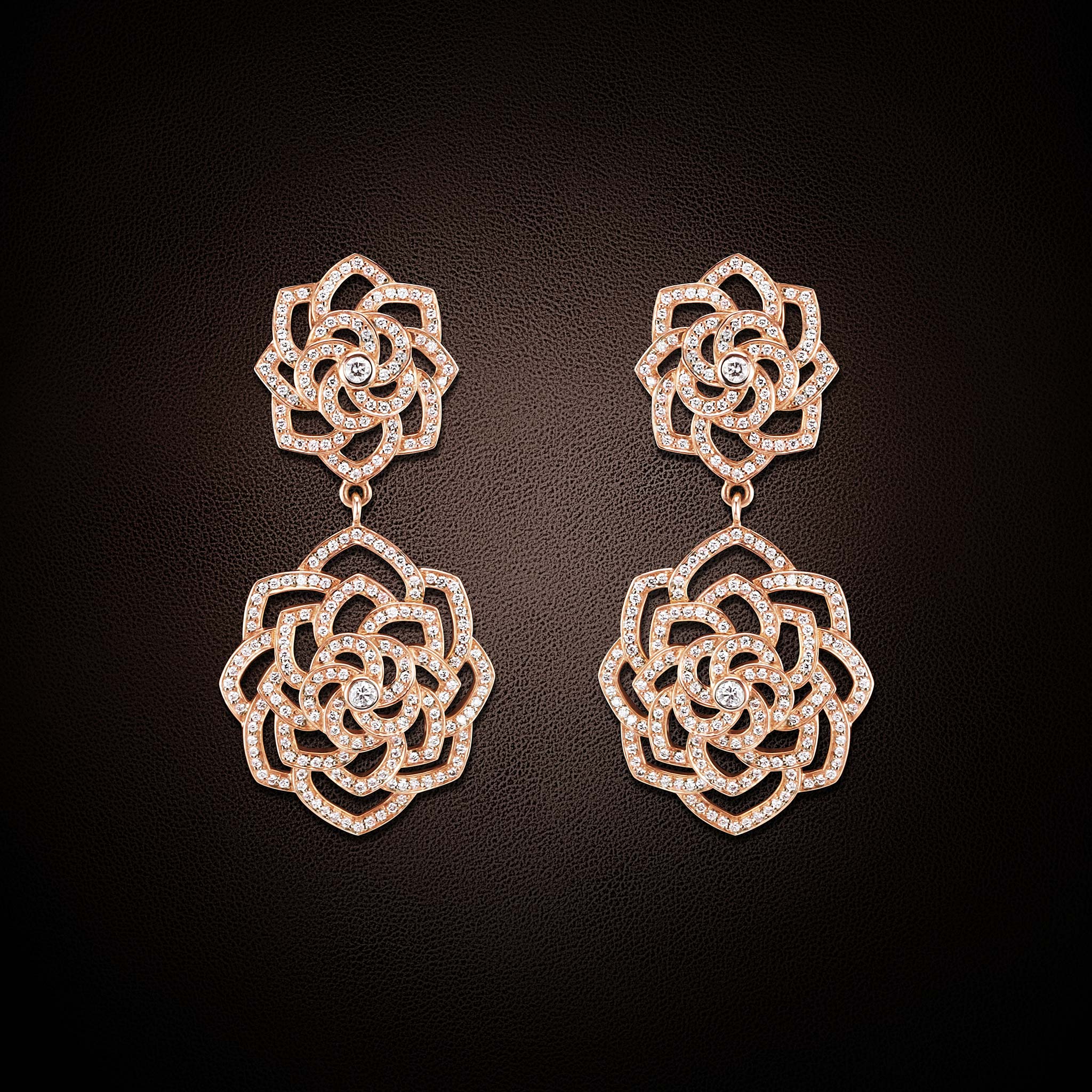 Earrings ROSE POUDRÉE, openwork