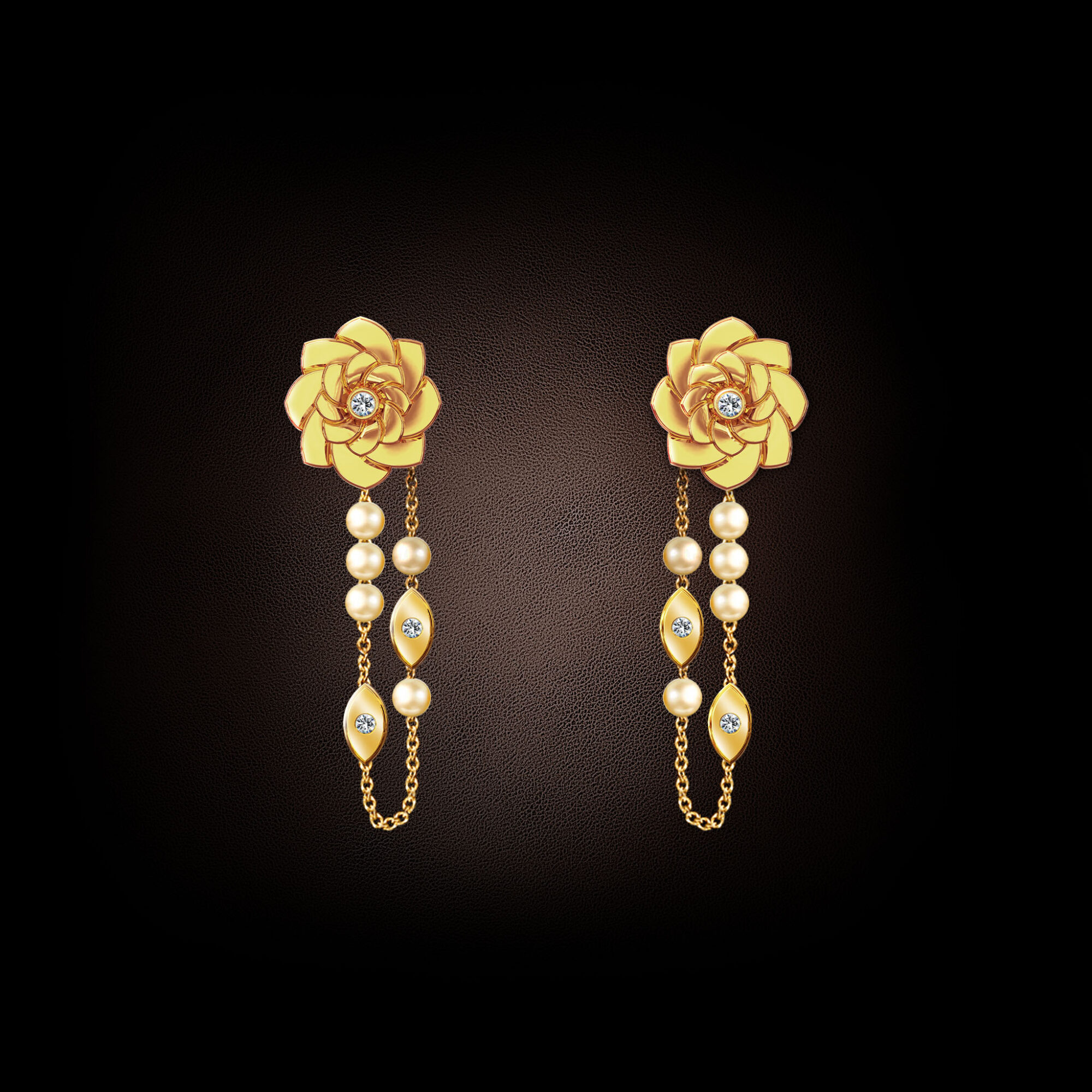 Earrings ROSE POUDRÉE, pendant